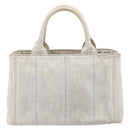 PRADA Canapa PM Hand Bag Canvas Gray Gold Auth ep15913-2