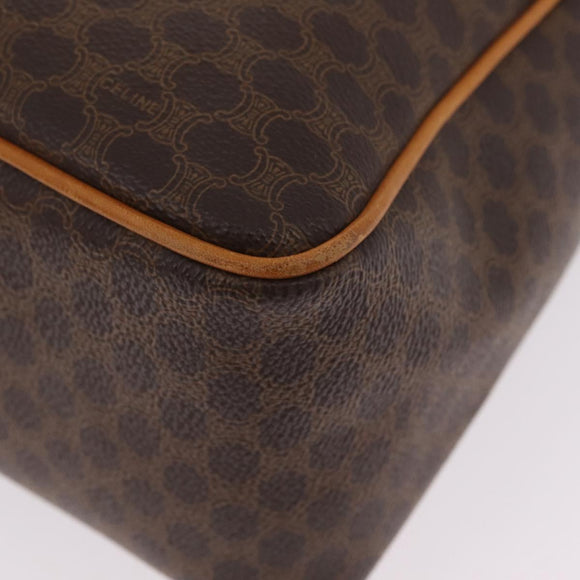 CELINE Macadam Canvas Shoulder Bag PVC Leather Brown Gold Auth ep15915