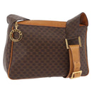CELINE Macadam Canvas Shoulder Bag PVC Leather Brown Gold Auth ep15915-1