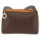 CELINE Macadam Canvas Shoulder Bag PVC Leather Brown Gold Auth ep15915-13