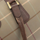 Burberrys Nova Check Boston Bag Canvas Beige Gold Auth ep15916-11