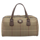 Burberrys Nova Check Boston Bag Canvas Beige Gold Auth ep15916-13