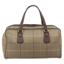 Burberrys Nova Check Boston Bag Canvas Beige Gold Auth ep15916-2
