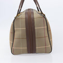 Burberrys Nova Check Boston Bag Canvas Beige Gold Auth ep15916-3