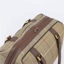 Burberrys Nova Check Boston Bag Canvas Beige Gold Auth ep15916-6