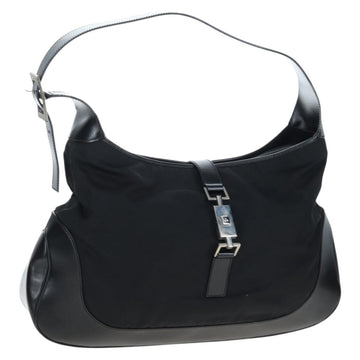 GUCCI Jackie Shoulder Bag Nylon Black Silver 019 0337 Auth ep15917A