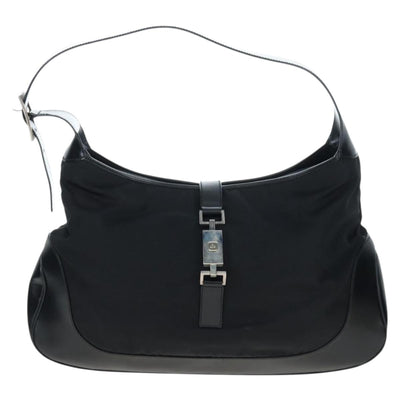 GUCCI Jackie Shoulder Bag Nylon Black Silver 019 0337 Auth ep15917A - 0