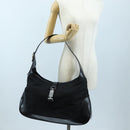 GUCCI Jackie Shoulder Bag Nylon Black Silver 019 0337 Auth ep15917A-25