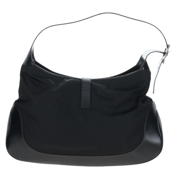 GUCCI Jackie Shoulder Bag Nylon Black Silver 019 0337 Auth ep15917A
