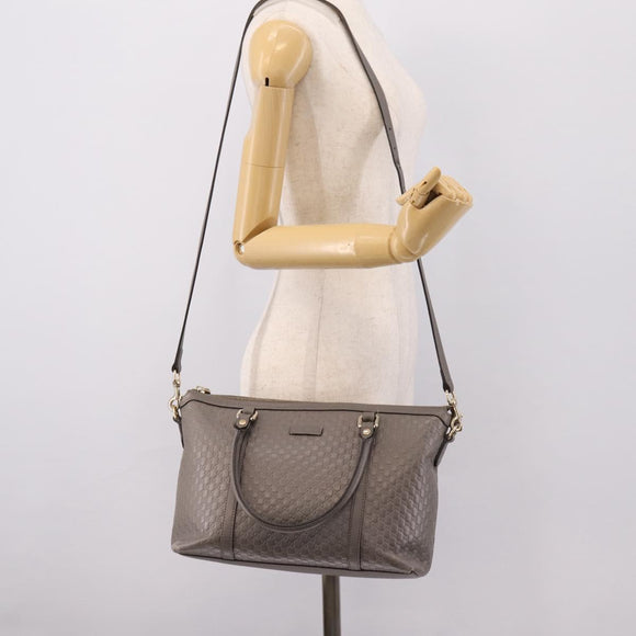 GUCCI Micro GG Canvas Guccissima Bag Leather 2way Outlet 449656 Auth ep15926