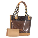 LOUIS VUITTON Monogram Vinyl Cabas Amble PM Bag Brown M92502 LV Auth ep15927-1