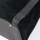 GUCCI Bamboo Hand Bag Suede Black Gold Tone 002 2853 0260 0 Auth ep15934-8