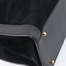 GUCCI Bamboo Hand Bag Suede Black Gold Tone 002 2853 0260 0 Auth ep15934-15