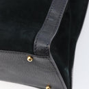 GUCCI Bamboo Hand Bag Suede Black Gold Tone 002 2853 0260 0 Auth ep15934-16