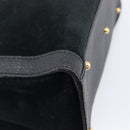 GUCCI Bamboo Hand Bag Suede Black Gold Tone 002 2853 0260 0 Auth ep15934-17