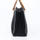 GUCCI Bamboo Hand Bag Suede Black Gold Tone 002 2853 0260 0 Auth ep15934-3