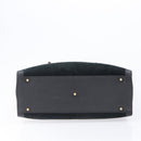 GUCCI Bamboo Hand Bag Suede Black Gold Tone 002 2853 0260 0 Auth ep15934-5