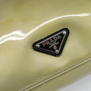 PRADA Shoulder Bag Patent leather Green Silver Auth ep15935A-18
