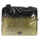 PRADA Shoulder Bag Patent leather Green Silver Auth ep15935A-13
