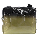 PRADA Shoulder Bag Patent leather Green Silver Auth ep15935A-2