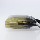 PRADA Shoulder Bag Patent leather Green Silver Auth ep15935A-3
