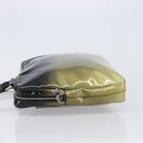 PRADA Shoulder Bag Patent leather Green Silver Auth ep15935A-4