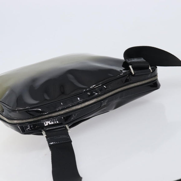 PRADA Shoulder Bag Patent leather Green Silver Auth ep15935A
