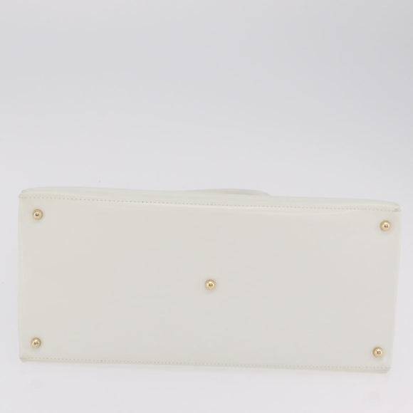 GUCCI Hand Bag Patent leather White Gold 000 2404 0503 Auth ep15939