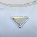 PRADA Hand Bag Nylon Light Blue Gold Auth ep15940A-15
