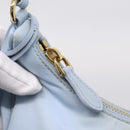 PRADA Hand Bag Nylon Light Blue Gold Auth ep15940A-16