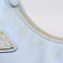 PRADA Hand Bag Nylon Light Blue Gold Auth ep15940A-17