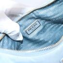 PRADA Hand Bag Nylon Light Blue Gold Auth ep15940A-19