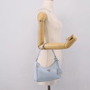 PRADA Hand Bag Nylon Light Blue Gold Auth ep15940A-24