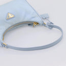 PRADA Hand Bag Nylon Light Blue Gold Auth ep15940A-7