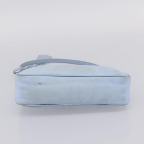 PRADA Hand Bag Nylon Light Blue Gold Auth ep15940A