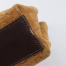 CELINE C Macadam Canvas Hand Bag Suede Brown Gold Auth ep15941-10