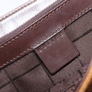 CELINE C Macadam Canvas Hand Bag Suede Brown Gold Auth ep15941-18