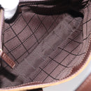 CELINE C Macadam Canvas Hand Bag Suede Brown Gold Auth ep15941-11