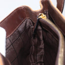 CELINE C Macadam Canvas Hand Bag Suede Brown Gold Auth ep15941-20