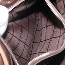 CELINE C Macadam Canvas Hand Bag Suede Brown Gold Auth ep15941-22