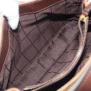 CELINE C Macadam Canvas Hand Bag Suede Brown Gold Auth ep15941-23