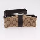 GUCCI GG Canvas Waist bag Beige Silver 131236 Auth ep15942-5