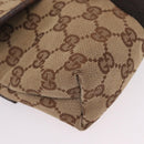 GUCCI GG Canvas Waist bag Beige Silver 131236 Auth ep15942-15