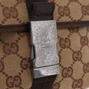 GUCCI GG Canvas Waist bag Beige Silver 131236 Auth ep15942-9