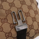 GUCCI GG Canvas Waist bag Beige Silver 131236 Auth ep15942-10