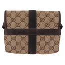 GUCCI GG Canvas Waist bag Beige Silver 131236 Auth ep15942-2