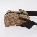 GUCCI GG Canvas Waist bag Beige Silver 131236 Auth ep15942-3