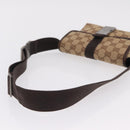 GUCCI GG Canvas Waist bag Beige Silver 131236 Auth ep15942-6