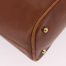 GUCCI Bamboo Hand Bag Leather 2way Brown Gold 000 1274 0290 Auth ep15945-16