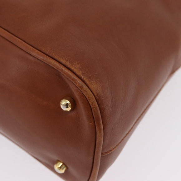 GUCCI Bamboo Hand Bag Leather 2way Brown Gold 000 1274 0290 Auth ep15945